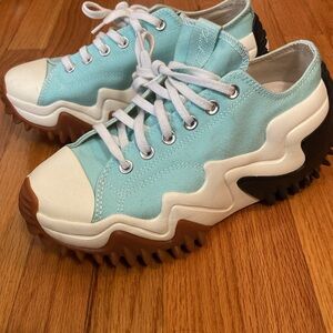 Converse Run Star Motion Ox Platform Trainers Aqua, 8.5W 7M